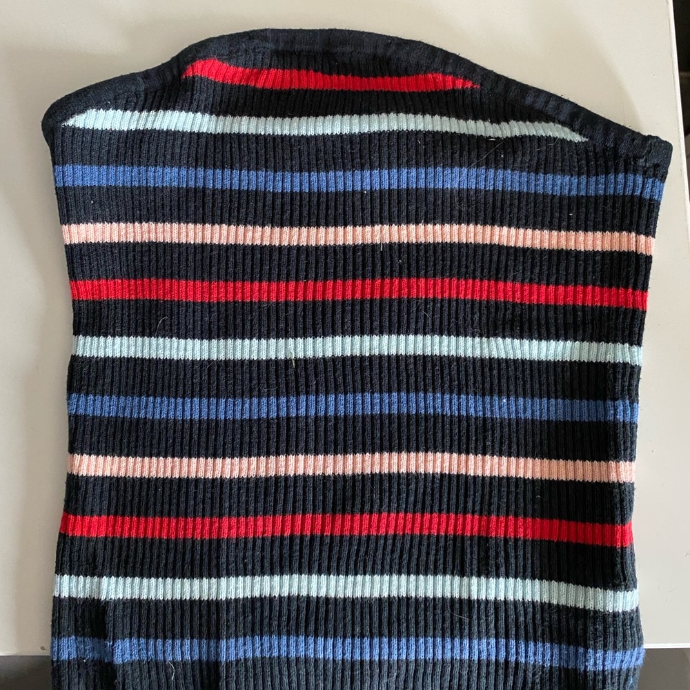 American Eagle Striped Strapless Crop top